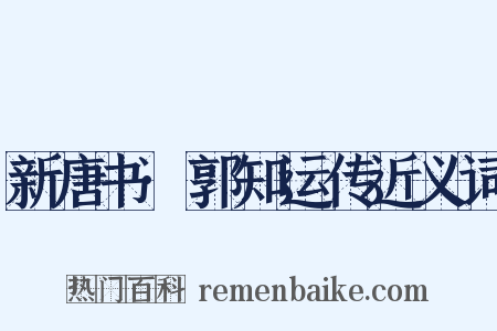 新唐书·郭知运传近义词是什么意思的图片
